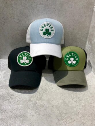 کلاه بیسبالی پشت توری مستر کوالیتی طرح تیم Celtics