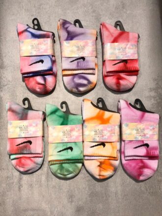 جوراب نیمساق اسپرت برند NIKE طرح آبرنگی حوله ای